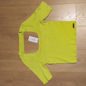 Calvin Klein - Mid Sleeve Yellow Cutout Neon Top
